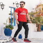 ست تیشرت وشلوار adidas مدل berkan (قرمز)